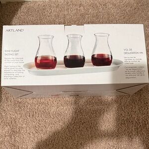 Artland Wine Flight Tasting Set with White Tray